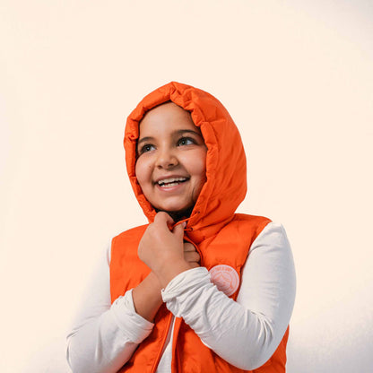 Girl sleeveless puffer jacket
